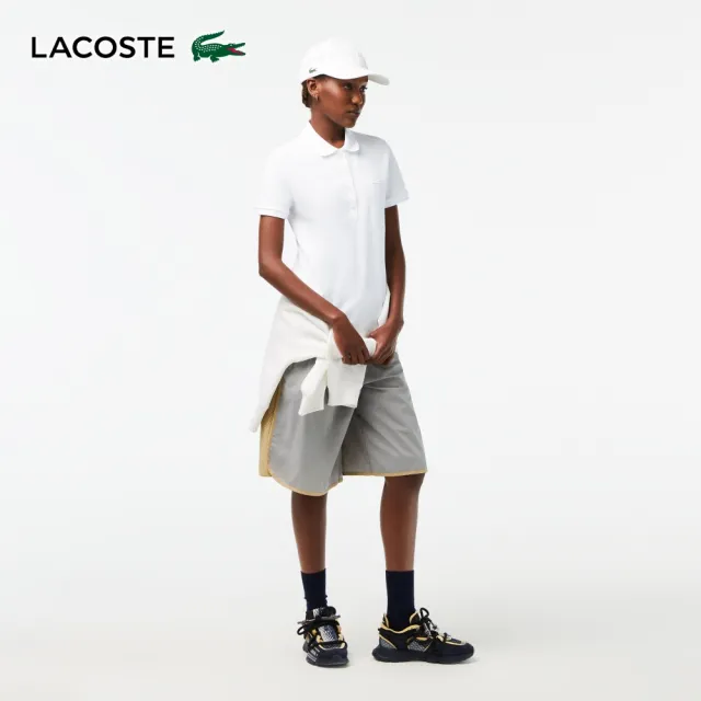 【LACOSTE】女裝-緊身彈性棉短袖Polo衫(白色)