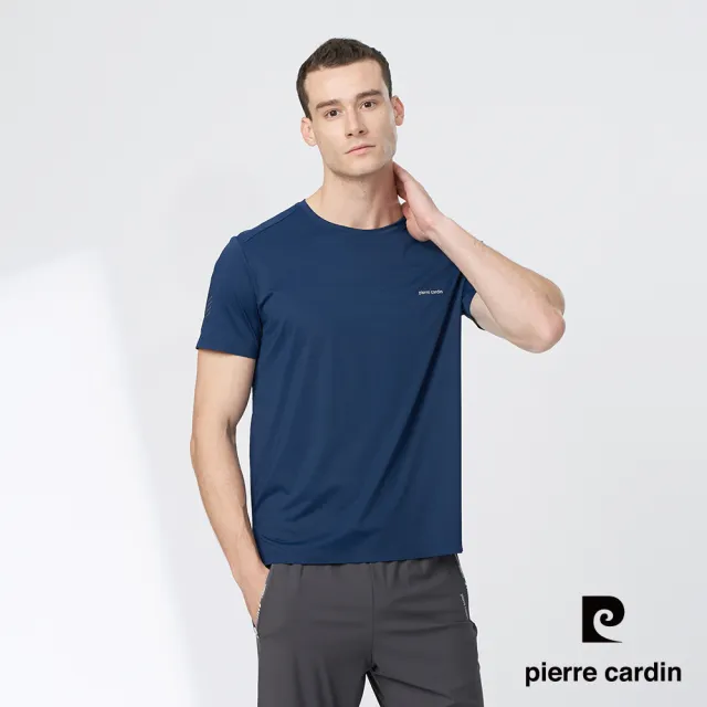 【pierre cardin 皮爾卡登】網路獨家 男女款 冰絲涼感彈性速乾圓領短袖T恤(多色任選)