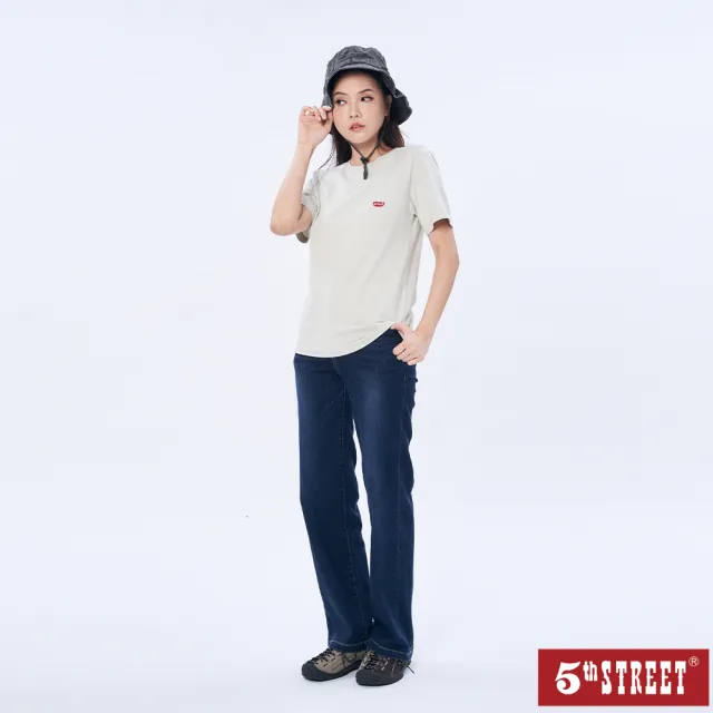 【5th STREET】女裝立體彩色LOGO短袖T恤-灰色