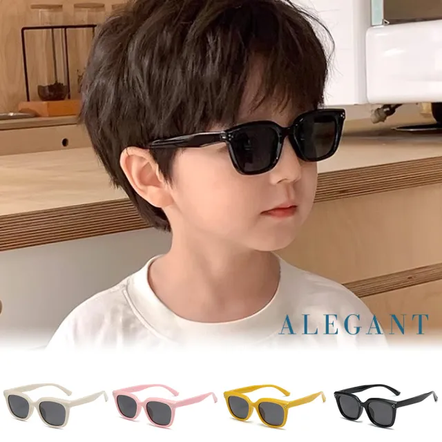 【ALEGANT】假期時尚多款任選5-13歲兒童專用輕量矽膠彈性太陽眼鏡(台灣品牌UV400偏光墨鏡)