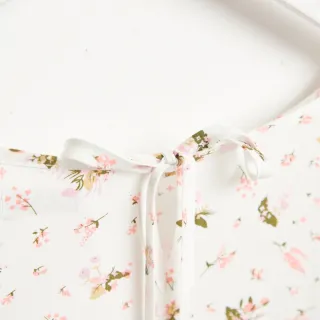 【SOMETHING】女裝 雙層荷葉碎花短袖上衣(米白色)
