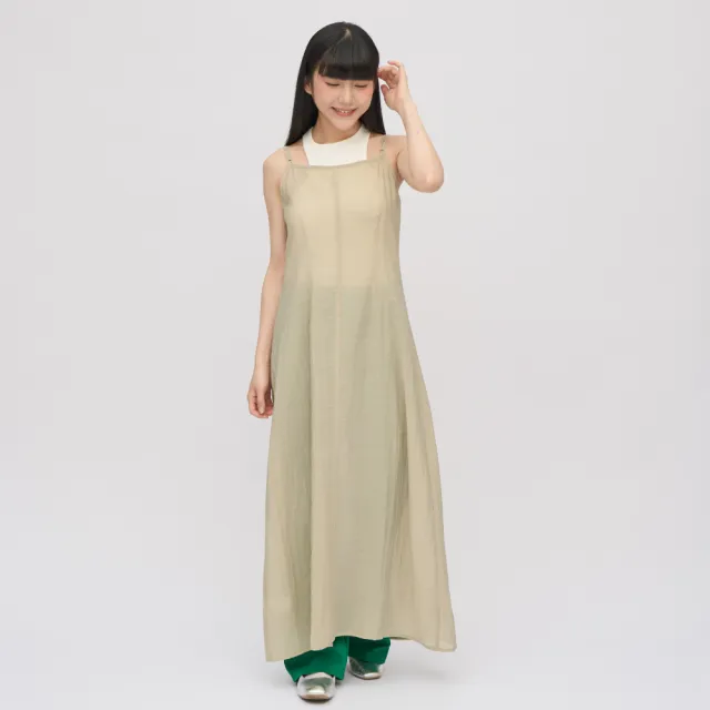 【plain-me】SAAKO 薄透開岔洋裝 SAA5019-241(女款 共3色 洋裝 連身長裙 無袖背心)