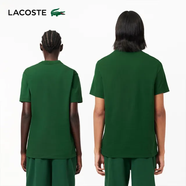 【LACOSTE】男裝-標語棉質短袖T恤(綠色)