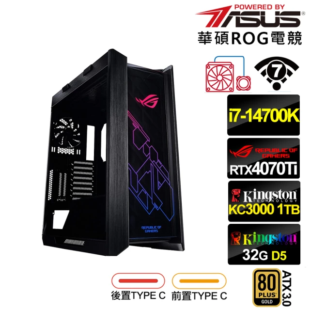 【華碩平台】i7廿核GeForce RTX 4070TI{審判者L02CP}水冷電競電腦(i7-14700K/Z790/32G/1TB/WIFI)