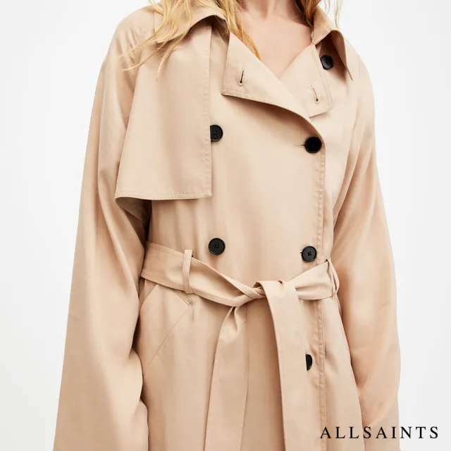 【ALLSAINTS】KIKKI 輕薄雙排扣風衣外套 W043OA(舒適版型)