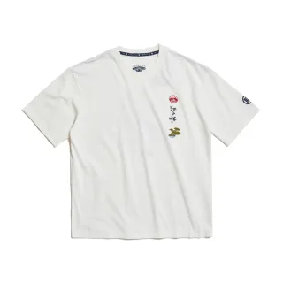 【EDWIN】江戶勝 男裝 後背松樹寬版短袖T恤(米白色)