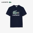 【LACOSTE】男裝-經典鱷魚印花純棉短袖T恤(海軍藍)