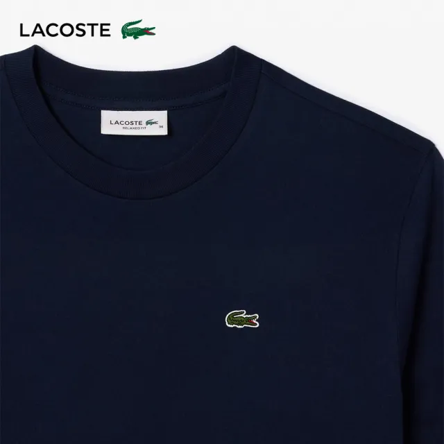 【LACOSTE】女裝-寬鬆版型輕質素色短袖T恤(海軍藍)