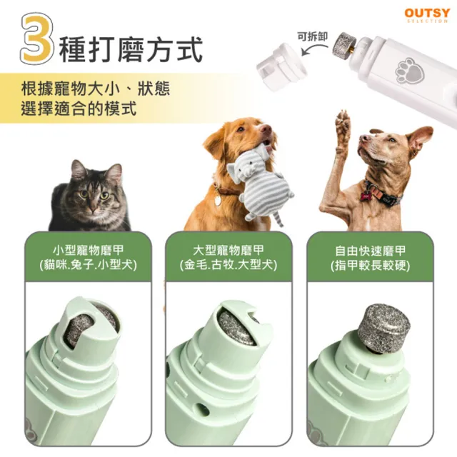 【OUTSY】寶貝指甲組合寵物磨甲器+LED指甲刀(剪甲磨甲超值組)