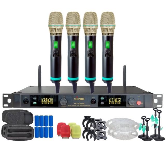 【MIPRO】MIPRO ACT-5814A 支援Type-C充電 四頻道5G無線麥克風 搭配手持麥克風*4(音響設備)