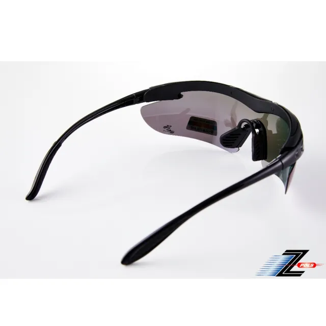 【Z-POLS】多功能舒適頭墊 頂級一片式電鍍七彩Polarized偏光 抗UV400紫外線運動太陽眼鏡(頂級偏光款)
