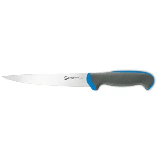 【SANELLI AMBROGIO 山里尼】TECNA 彈性片魚刀 18CM 天水藍色 片肉刀(義大利製 義大利設計止滑柄)