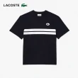 【LACOSTE】男裝-棒球風印花棉質短袖T恤(黑色)