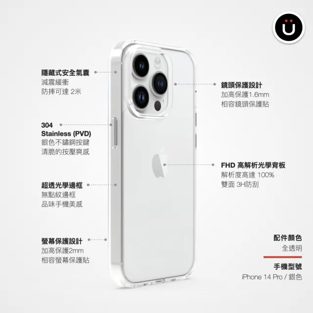【UNIU】iPhone 14/14 Plus/14 Pro/14 Pro Max  EVO+ MagSafe 光學透明防摔殼 6.1/6.7吋(雙倍超強磁力)