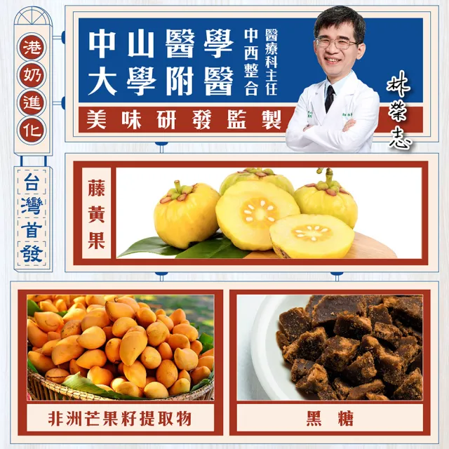 【家家生醫】七日孅-港式奶茶8盒(7包/盒.中山附醫林榮志醫師茶餐廳研發-機能茶.藤黃果.非洲芒果籽)