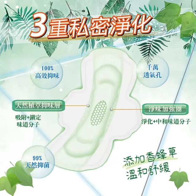 【Kotex 靠得住】2箱組-23cm 草本抑菌日用衛生棉(17片x6包x2箱)