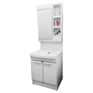 【TAKARA】日本進口60CM琺瑯雙門浴櫃組+單門收納鏡附照明 ABS 防潮 不發霉(含基本安裝)