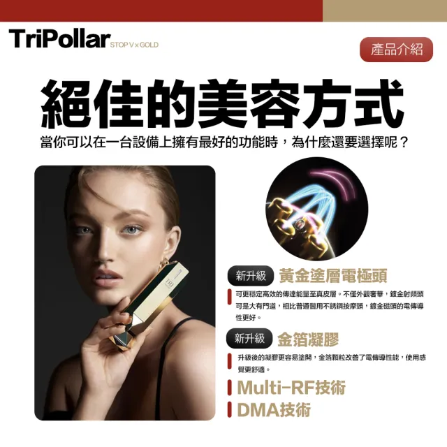 【Tripollar】★福利品★美容儀 STOP Vx Gold 金箔凝膠 童顏機(保固兩年)