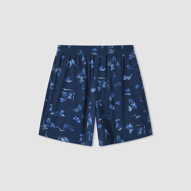 【GAP】男童裝 印花鬆緊短褲-海軍藍(466763)
