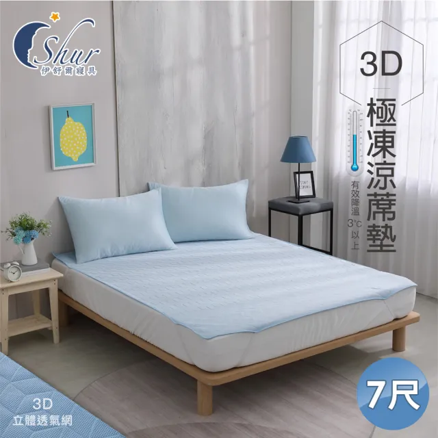 【ISHUR 伊舒爾】3D極凍涼蓆墊(特大7尺 兩色任選 涼感墊 野餐墊 防疫日常 速達)
