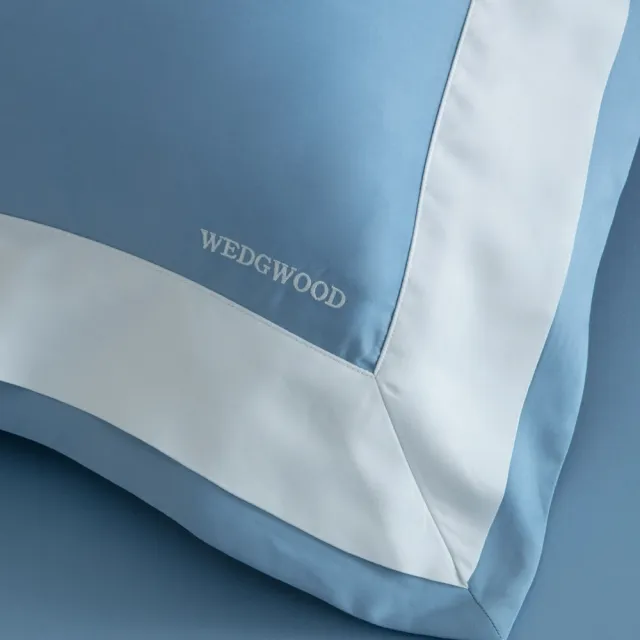 【WEDGWOOD】80支350織100%天絲刺繡兩用被枕套床包四件組-簡約三色任選(特大)