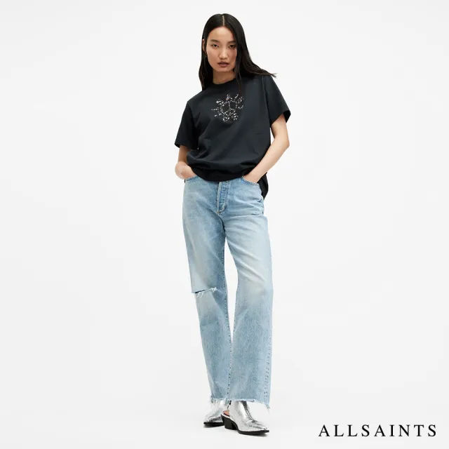 【ALLSAINTS】PIERRA 純棉寬鬆LOGO短袖T恤 W093JA(寬鬆版型)