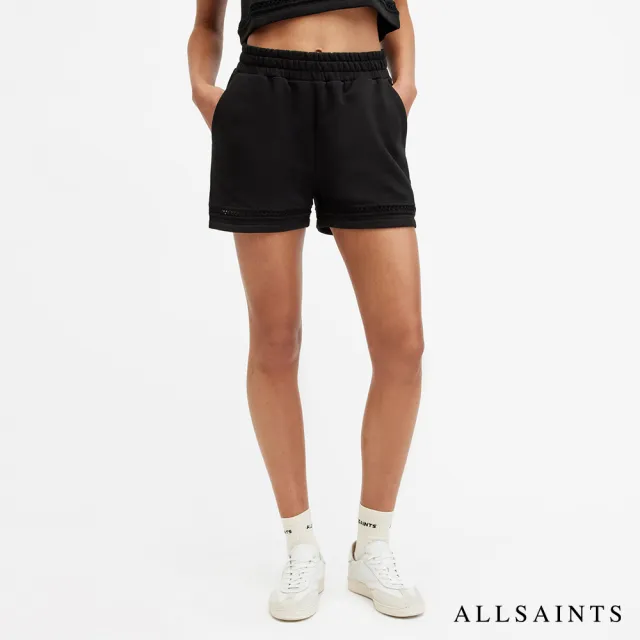 【ALLSAINTS】EWELINA 厚實純棉休閒短褲-黑 W001TA(常規版型)