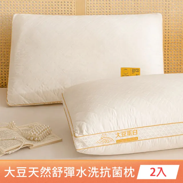 【MIT iLook】買1送1 高級金框迎財大豆纖維抗菌透氣網枕頭