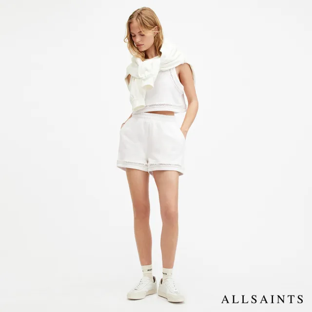 【ALLSAINTS】EWELINA 厚實純棉休閒短褲-白 W074JA(常規版型)