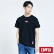 【EDWIN】男女裝 超市 小LOGO牛奶短袖T恤(黑色)