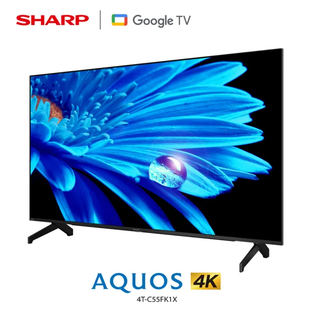 【SHARP 夏普】55型 AQUOS LED 4K Google TV聯網顯示器(4T-C55FK1X)