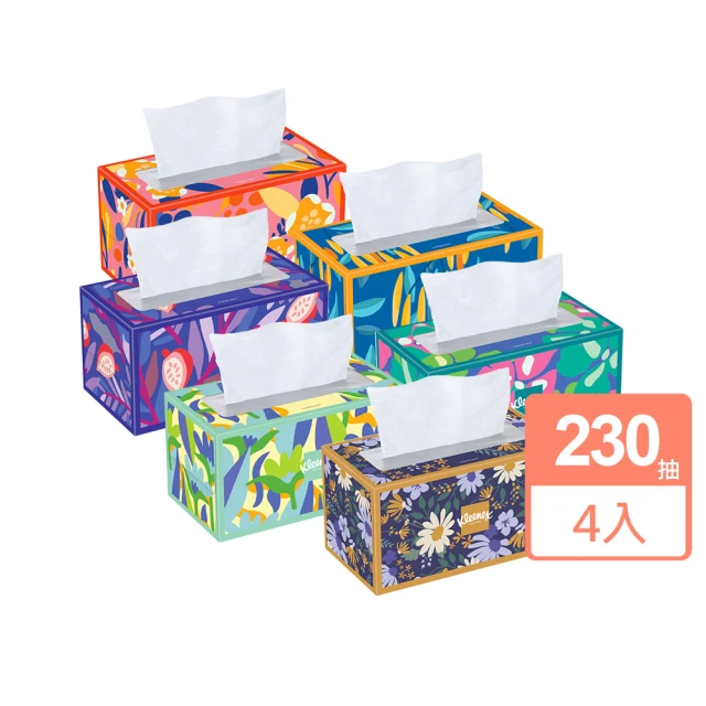 美國 Kleenex 頂級柔韌盒裝面紙230抽x4盒