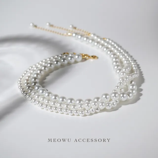 【MEOWU】NC1436 A級玻璃珍珠項鍊 12mm(NC1436)