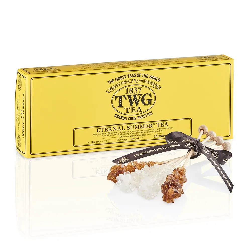 【TWG Tea】純棉茶包禮物組(南非國寶茶 任選 15包/盒 +茶糖棒)