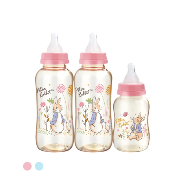 奇哥 比得兔PPSU標準奶瓶3入組-320ml x2 + 150ml x1(2色選擇)