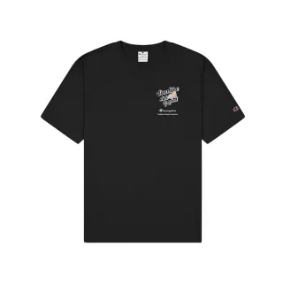 【Champion】官方直營-純棉LOGO印花短袖T恤-男(黑色)