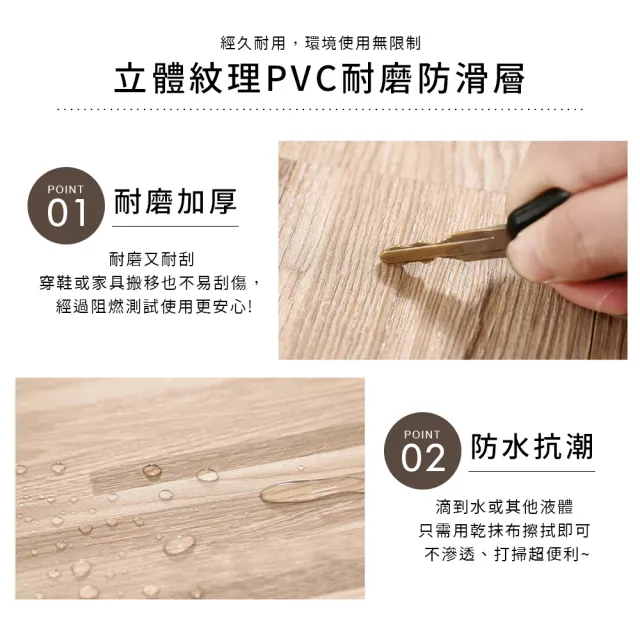 【居家大師】耐刮耐磨 24色 足厚2mm DIY自黏式木紋地板貼 36片/1.5坪(可裁切/塑膠地板/免塗膠/SGS)