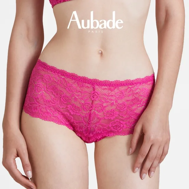 【Aubade】舞動人生蕾絲平口褲 性感內褲 法國內衣 女內褲(OG-桃紅)