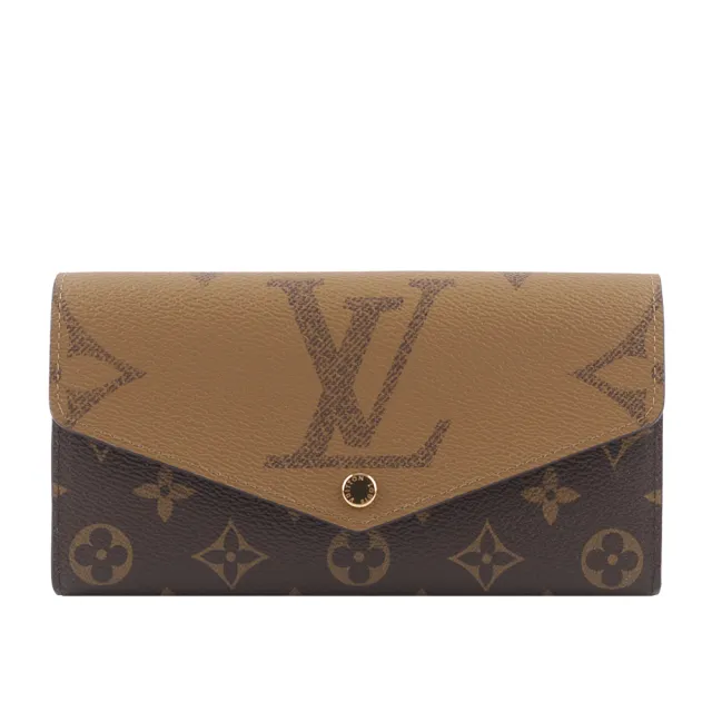 【Louis Vuitton 路易威登】Monogram Sarah 雙色帆布發財長夾(M80726)