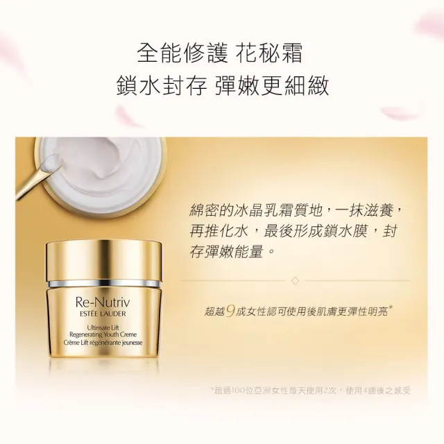 【Estee Lauder 雅詩蘭黛】白金級賦活花秘保養組(花秘乳霜50ml+眼霜15ml贈潔面乳50ml+凝露50ml)