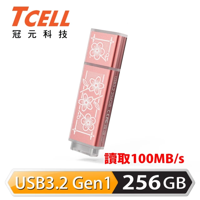 TCELL 冠元 x 老屋顏 獨家聯名款 USB3.2 Gen1 256GB 台灣經典鐵窗花隨身碟｜時代花語粉