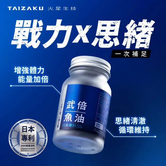 【TAIZAKU 火星生技】x rXing阿性 獨家聯名組 武倍魚油五入 送sauce火箭杯＋麻辣燙左旋水潤1盒(林采緹推薦)