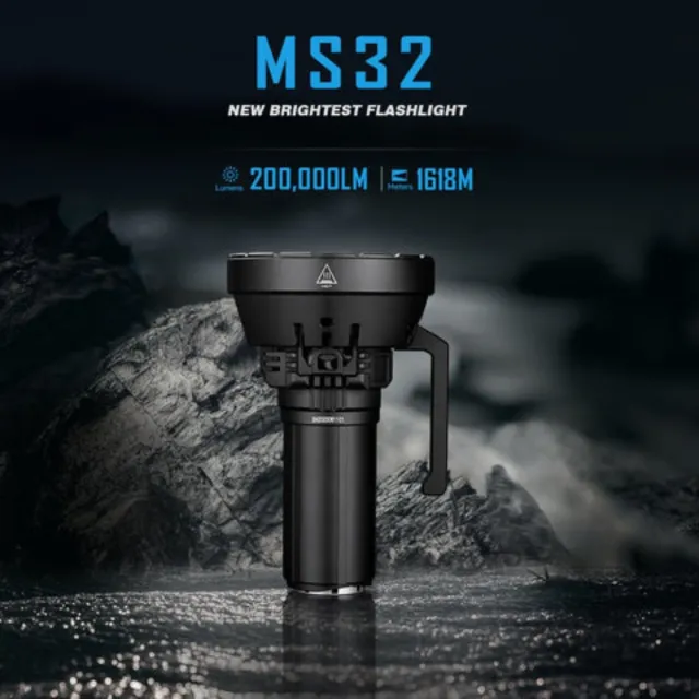 【IMALENT】錸特光電 MS32 20萬流明 1618米 超高亮手電筒(泛光遠射 OLED 雙按鍵 100W快充 有提把)