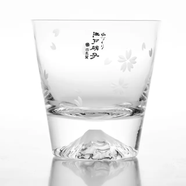 【田島硝子】日本職人手工吹製  富士山杯 櫻花限量款 威士忌杯 隨飲料變色 酒杯(TG16-015-RS)