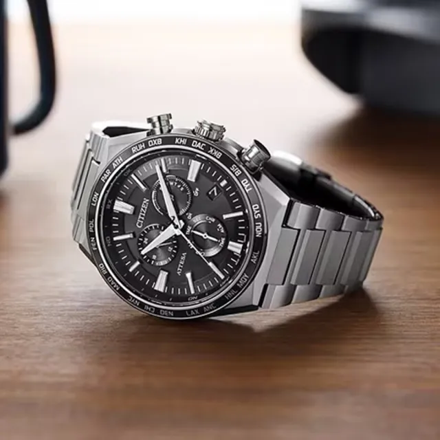 【CITIZEN 星辰】GENTS 光動能 鈦 電波對時 計時男錶 手錶 送禮 禮物 推薦(CB5966-69E)