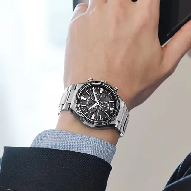 【CITIZEN 星辰】GENTS 光動能 鈦 電波對時 計時男錶 父親節 送禮 禮物推薦(CB5966-69E)