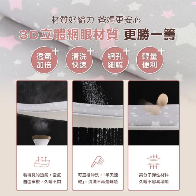 【PeNi培婗】3D嬰兒床墊透氣排汗兒童床墊-送萬用棉被袋(兒童床 透床墊 睡袋 幼稚園 棉被收納)