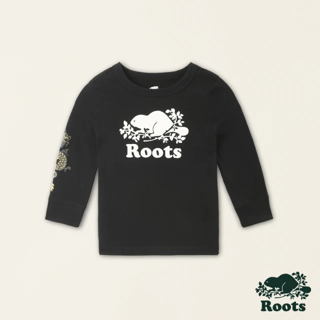 【Roots】Roots 小童-舞龍新春系列 純棉長袖T恤(黑色)