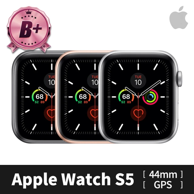 【Apple】B+ 級福利品 Apple Watch S5 GPS 44mm 鋁金屬錶殼(副廠配件/錶帶顏色隨機)