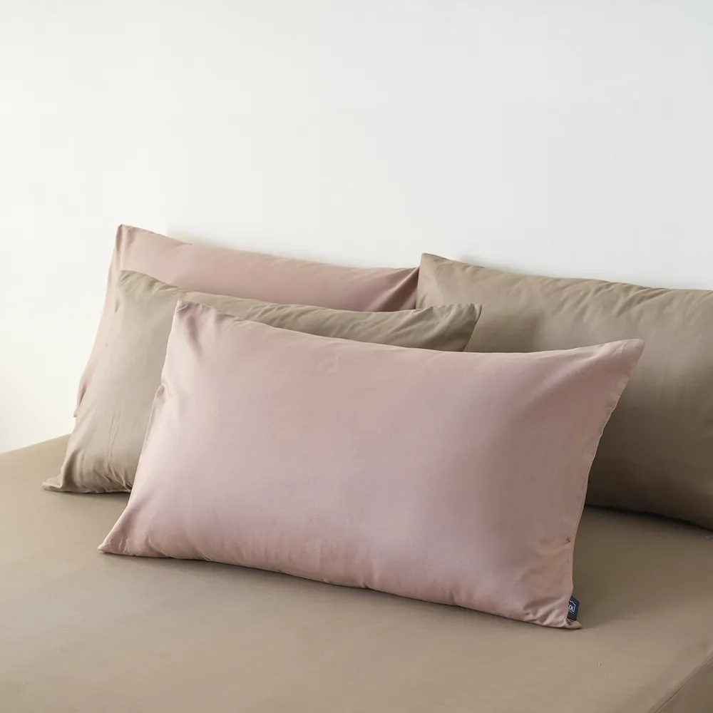 【hoi! 好好生活】台灣製素色棉枕套1入-玫瑰粉 45×75cm